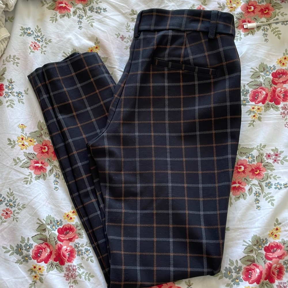 Express Skinny Mid-rise Plaid Pant